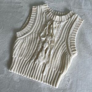 Forever 21 Lace-Up Knitted Sweater Vest